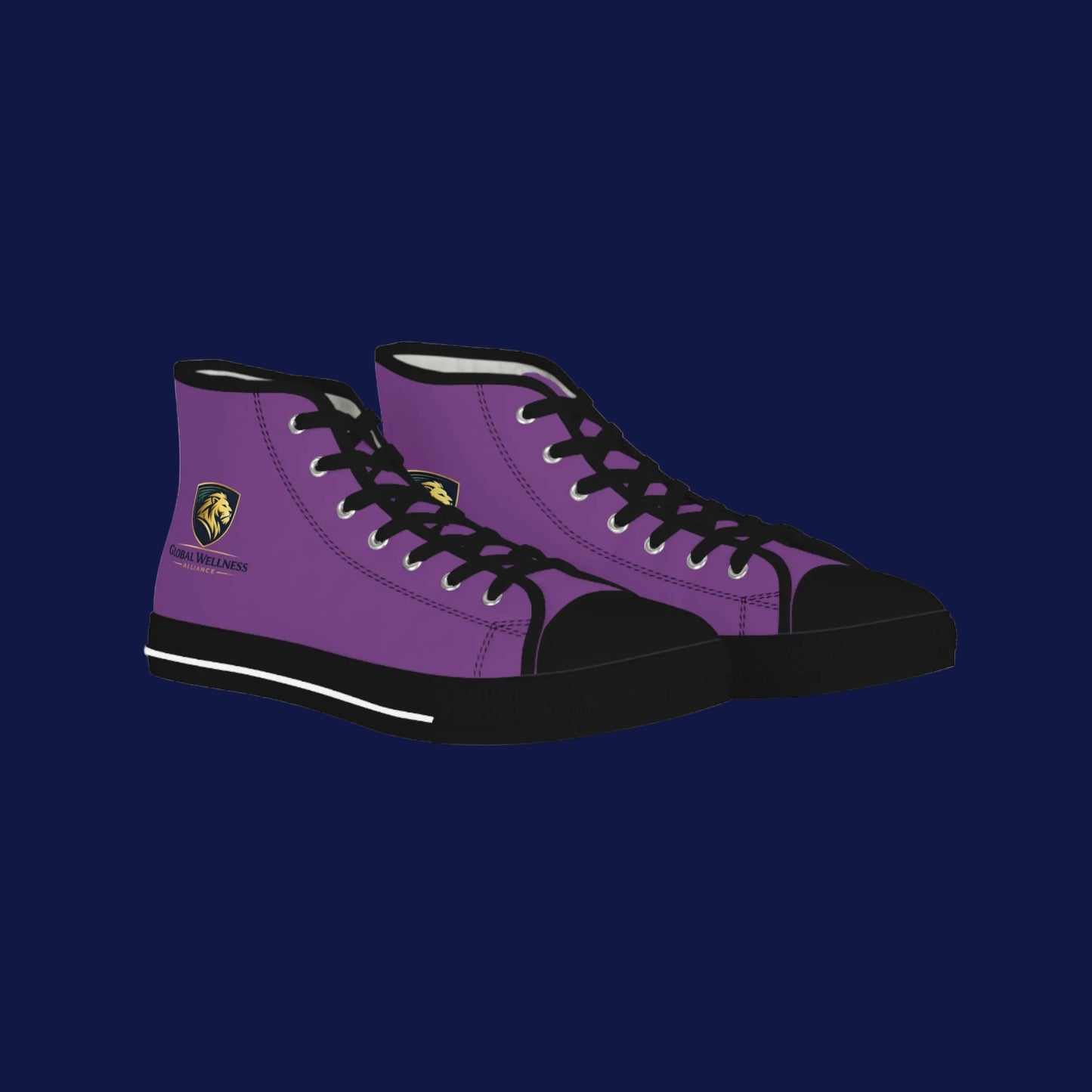 High Top Sneakers — Purple Crest Casual Canvas Shoes