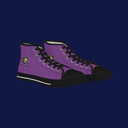 High Top Sneakers — Purple Crest Casual Canvas Shoes