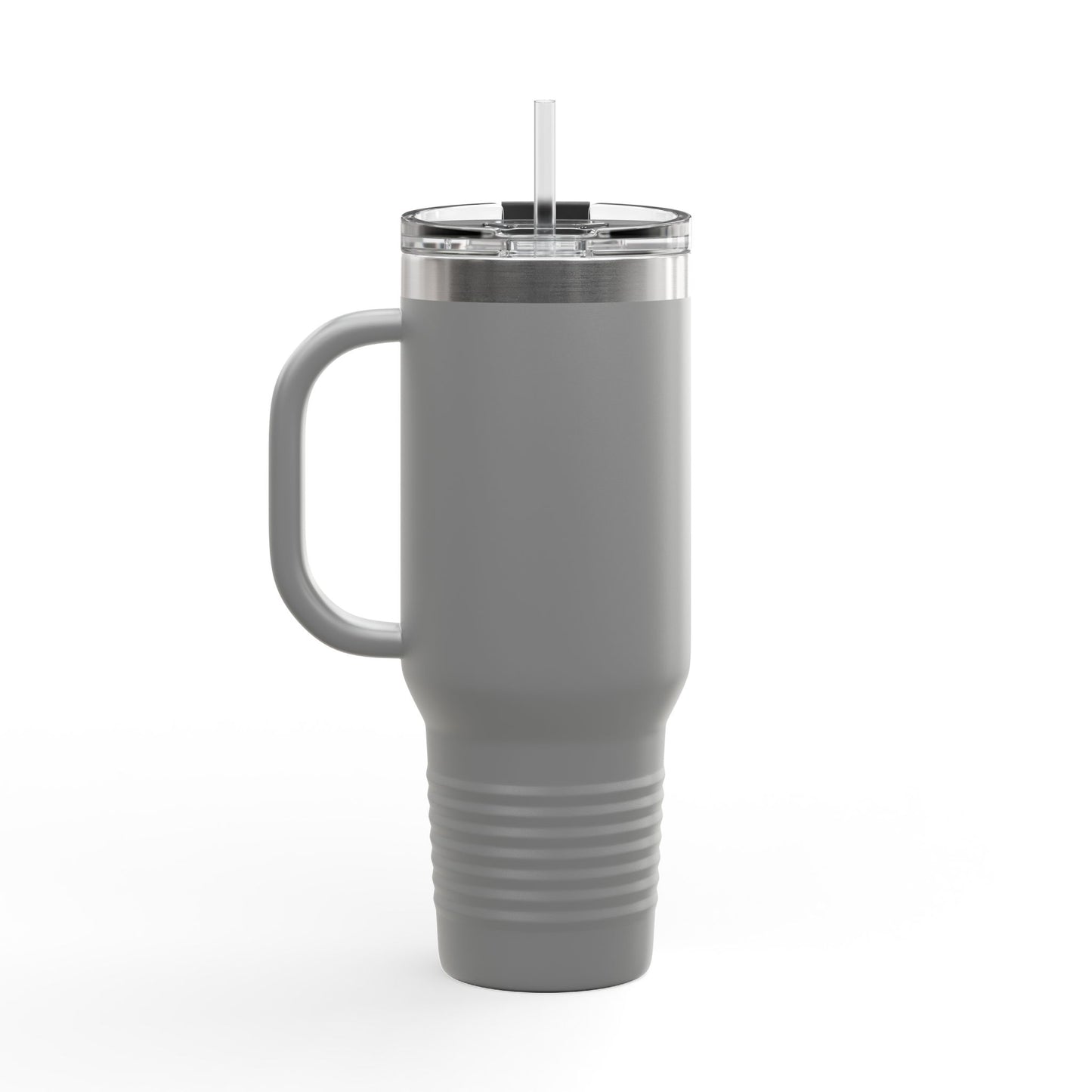 40oz Insulated Travel Mug with Handle — Red Stainless Steel Tumbler, Travel Coffee Cup